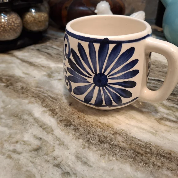 Blue Floral Ceramic Mug - Picture 5 of 9